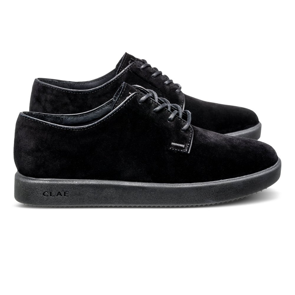 CLAE HOPKINS Shoes Mens USA275-Y13 In Triple Black Suede